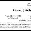 Schunn Georg 1920-2011 Todesanzeige